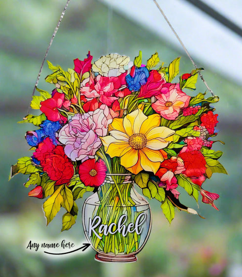 Everlasting Mixed Flowers in Vase Personalised